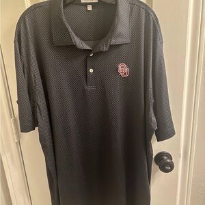 OU Peter Millar Golf Polo Shirt 2Xl Men's Dark Gray Short Sleeved